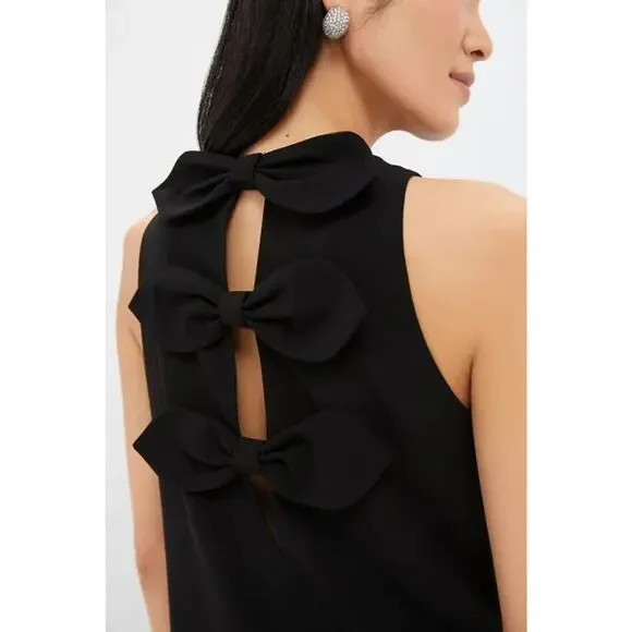 tuckernuck black bow dress Tuckernuck Black Blair Bow Coat Dress sz XS Women's NWT Long Sleeve A-Line
